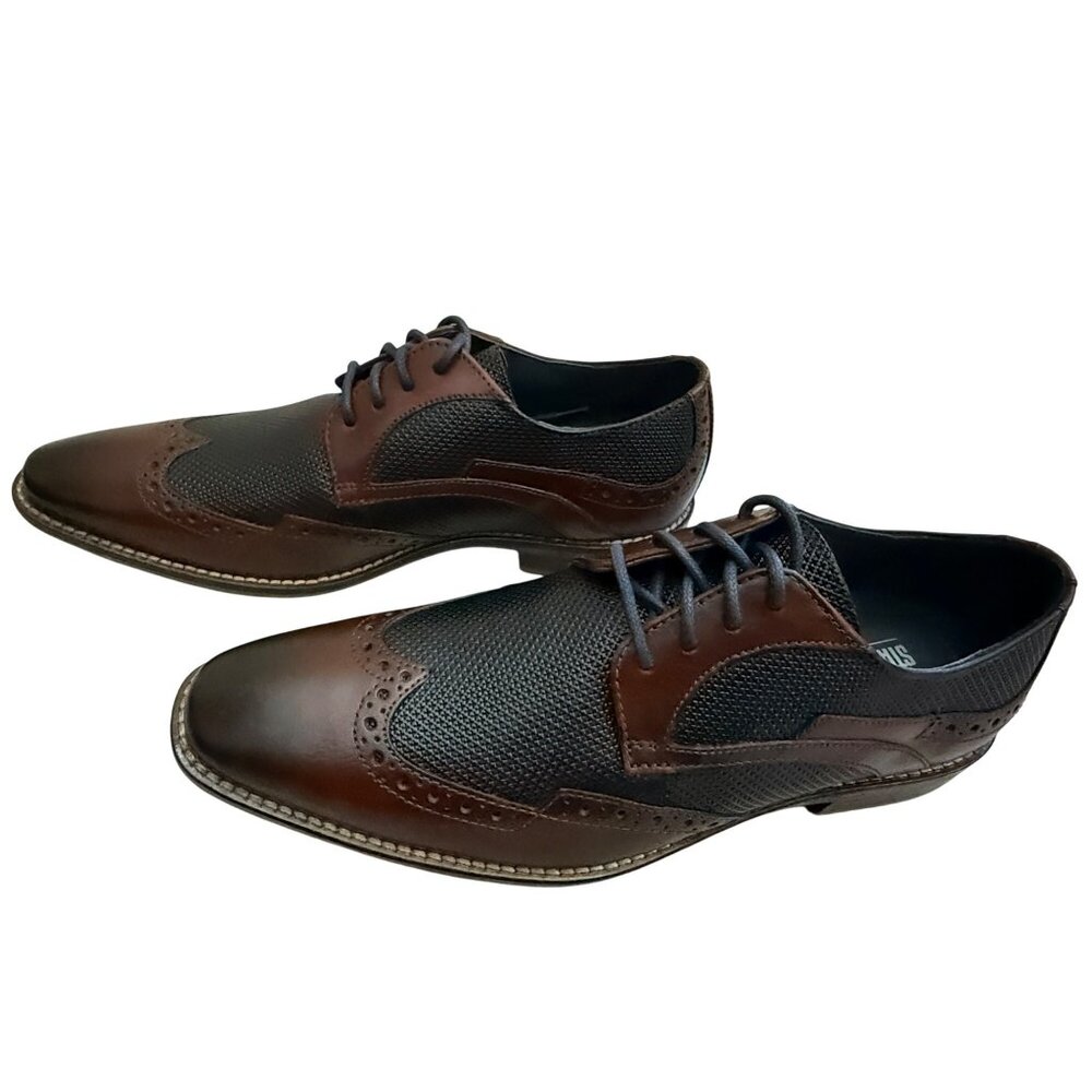 Men's 7.5M Stacy Adams Joss Wingtip Oxford Dress Shoes Modern Cognac 25539-221